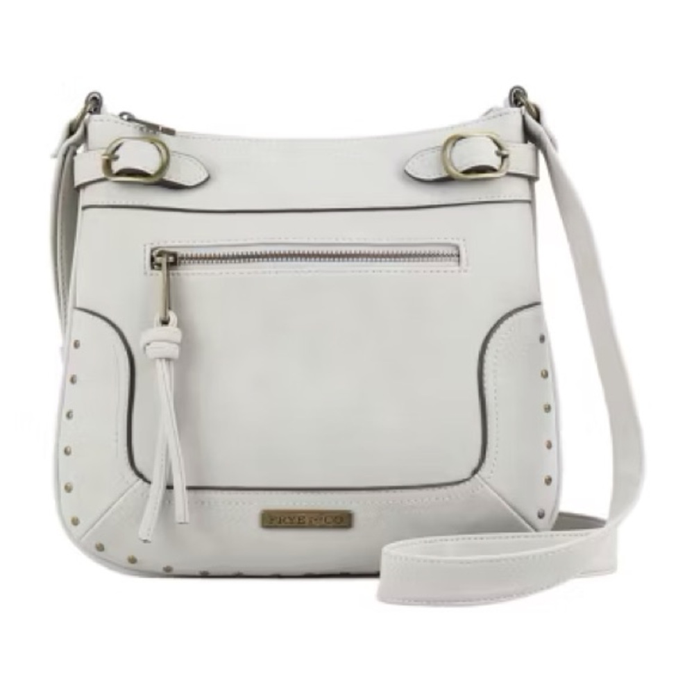 Frye and Co. Hadley Light Gray Beige Crossbody